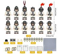 (12PCS Medieval Knights - 6) Medieval Knights Military dragon soldiers building castles MiniFigures Fits Lego
