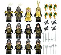 (12PCS Medieval Knights - 9) Medieval Knights Military dragon soldiers building castles MiniFigures Fits Lego