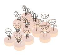 12pcs Memo Clip with Wood and Metal Base for Table Number Cards