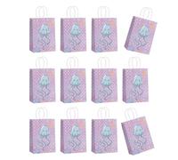 12pcs Mermaids Print Paper Gift Packaging Bag Sea Themed Party Present Bags With Handle Holiday Celebrations Supplies Birthday Party Bags