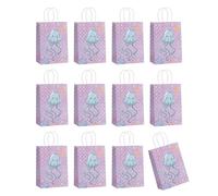12pcs Mermaids Print Paper Gift Wrapping Bag Sea Themed Party Present Bags With Handle Event Planning Supplies Colorful Paper Bags