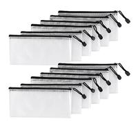 12Pcs Mesh Zipper Pouch,9x4.4 Inches Durable Pouches,Organizing Storage with Zipper for Bill,File and Travel,Multi-Purpose Stationery Pouch