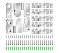 12Pcs Metal Artwork Hangers Picture Frame Hook Complete Hardware for Framed Mirrored Furniture Mounting Heavy Duty Stainless Steel Picture Frame Hooks