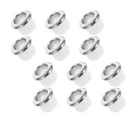 12pcs Metal Guitar Tuning Machine 8mm Od 6mm Bushings Id | Ring Shape, Silver Metal Finish, for Microtuners and Tuning Pegs, Violin and Viola Use