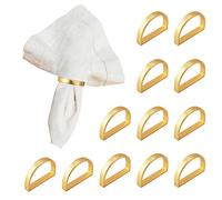 12PCS Metal Napkin Rings, Elegant Napkin Holders Rings Napkin Buckles Serviette Buckles Holiday Napkin Rings for Table Decor Valentine's Day Easter Wedding Christmas Dinner Party (Gold)