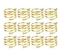 12Pcs Metal Spiral Napkin Rings, Modern Table Decor Holders, Rust-Proof Alloy Tableware Accessories, For Gatherings And Dinner Parties (Gold)