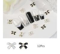 12Pcs Metal Tulips Flower Nail Art Charms Rhinestones Kit Drill Art Ornaments Tulips Alloy Jewelry