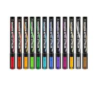 12Pcs Metallic Marker Pens Scrapbook for Scrapbooking, Scrapbook Accessories for Card Making Paint Metallic Pens for Art