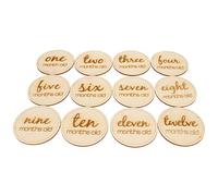 12pcs Milestone Card Monthly Growth Cards Cloud Plush Toy Milestone Stickers Memorial Growth Recording Cards Wood Chips Newborn Photo Solid Wood Sandwich Panel