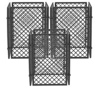 12Pcs Military Theme Plastic Fence Building Set with 4 Dark Grey Wire Mesh Panels for War Scene Play and Military Game Accessories