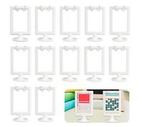 12pcs Mini Anchor Chart Stand, Double Sided Card Display Storage Holder with 24pcs Rings for Alphabet Number & Vocabulary Cards Interactive Classroom & Homeschool Teaching Aid