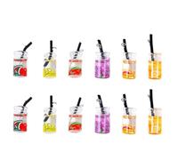 12pcs Mini Bottle Pendant for DIY Jewelry Making Earrings Keychains | Artificial Fruit Charm Accessory, Plastic and Resin Build, Realistic Style, Colourful Craft Supply Random Color
