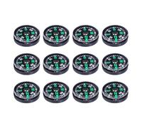 12Pcs Mini Button Compass Kit - 20mm Oil-Filled Pocket Compass for Outdoor Survival, Hiking & Emergency (Portable Military Grade)