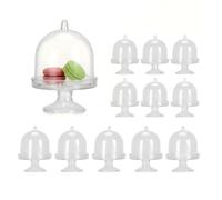 12PCS Mini Cake Plate, Clear Small Cake Display Stand with Dome Cover