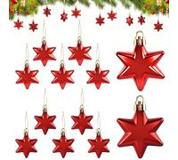 12pcs Mini Christmas Tree Star Decorations, Christmas Decorations Hanging Stars, Christma Tree Baubles Decoration, for Christma, New Years