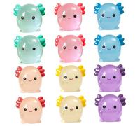 12Pcs Mini Dragon Figurines, 1.02x0.91" Luminous Dragon Figurines, Cute Resin Miniatures, Glow-in-The-Dark Figures, Tiny Resin Animals for Garden