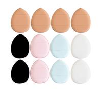 12pcs Mini Finger Powder Puff for Compact Powder and Concealer | Polyurethane Triangular Cushion Design, Portable Storage, Easy to Store and Carry for Travel Makeup Random Color