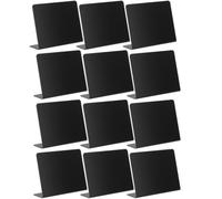 12pcs Mini Food Marker Chalkboard Desktop Price Board PVC Black