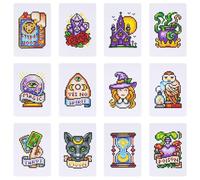 12pcs Mini Magic Diamond Painting Kit for Adults,Small 5D Diamond Art Kits for Beginner,Gem Art,Crystal Kits Round Drill for Home Wall Decor Gifts,Women, Men (Magic)