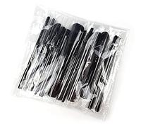 12Pcs Mini Makeup Brush Set Pressed Powder Eyeshadow Foundation Cosmetic Compensation Tool Short Handle Portable Black