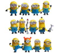 12pcs Mini Minions Despicable Me Figures Set - PVC 3-4cm Micro Landscape Collectibles for Gift & Decor