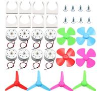 12Pcs Mini Motor and Propeller Set, DIY Science Experiments Kit with 3V Motors, Colorful Plastic Fans, Mounts & Screws | STEM Science Kits Physics Electrical Engineering Projects for Kids & Beginners