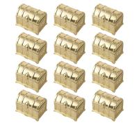 12pcs Mini Pirate Treasure Chest Gift Box, Golden Pp Party Favors | Vintage Elegant Shape, Reusable Storage for Trinkets and Tiny Jewelry