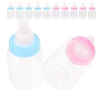 12pcs Mini Plastic Candy Bottles Tiny Pacifier Bottles Baby Shower Fillable Nipple for Newborn Baptism Christening Birthday Party
