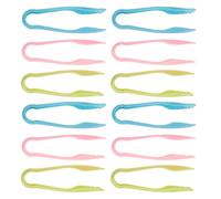 12pcs Mini Plastic Tongs for Appetizers, Baking and Salad | , Colorful Design, Non Slip Grip, Preschool Classroom Use, Supports Fine Motor Skills