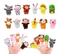 12Pcs Mini Plush Animal Finger Puppets, 12 Style Cartoon Small Hand Puppet Toy, Mini Plush Figures, Finger Doll Props, Baby StoryTime Playtime, Birthday Party Bag Fillers, for Kids Toddlers