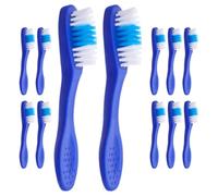 12pcs Mini Prison Toothbrush with Soft Bristles, Short Handle Blue