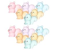 12pcs Mini Resin Squirrel Ornaments Glow the Dark, Realistic Design Sturdy Animal Figurines for Micro Landscape and DIY Crafts Fairy Garden Decor