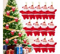 12Pcs Mini Santa Claus Christmas Tree Ornaments,5CM Red Christmas Santa Doll Decoration Xmas Christmass Tree Hanging Gifts Home Doors Windows Decors Christma Holiday Party Favors