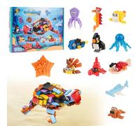 12pcs Mini Turtle Blocks Set - Animals Blocks, Plastic Animal, Fidget Toys for Kids, Children Fillers Bag Calendar Gifts, Party Decorations Advent, Birthday Toys