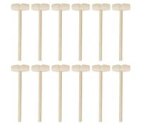 12Pcs Mini Wooden Hammers, Chocolate Dessert Hammer, Cake Smash Hammer Set,Pounding Seafood Mallet, Children Educational Toys
