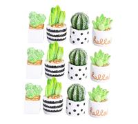 12Pcs Miniature Faux Cactus Plants Realistic Artificial Succulents for Desk Shelf and Bathroom Decor Compact Greenery for Home Office Ornaments