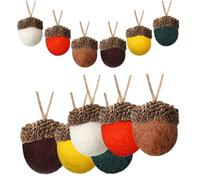 12pcs Miniature Felt Acorn Hanging Ornaments with Ropes
