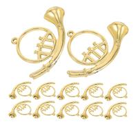 12pcs Miniature Musical Instruments Ornaments Trumpet Decorations for Christmas Trees DIY Wreaths and Dollhouses Plastic Instruments for Holiday Decor