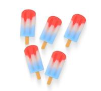 12Pcs Miniature Rocket Ice Pops, Red White Blue Resin Popsicles for Dollhouse Summer BBQ & 4th of July Scenes, Collectible Patriotic Food Accessories (Not Edible)