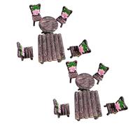12Pcs Miniature Table and Chairs Set, Fairy Garden Furniture Ornaments Kit for Dollhouse Accessories Home Micro Landscape Decoration Garden Miniatures Decor