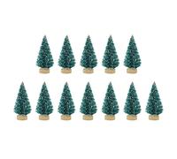 12Pcs Minis Christmas Tree Miniature Snow Frosted Sisal Christmas Trees Artifical Small Cedar Trees Model Snow Trees Decoration Small Tree DIYs Craft Decoration Small Christmas Tree