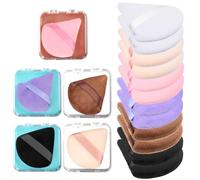 12PCS Mixed Color Triangle Powder Puff with 6 Travel Cases, Face Soft Powder Puffs, Dry and Wet Makeup Setting Puff for Beauty Makeup Tools