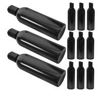 12pcs Ml Black Plastic Refillable Travel Toiletries Bottle Kit