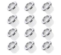 12pcs MM X 6mm Metal Tuner Bushings for Violin and Viola Pegs | Silver Ring Design, Secure Placement and Noise Reduction, Withstands Stress for Stable Tuning Post Use