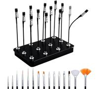 12Pcs Model Making Tools and 15 Pcs Brush Set, Professional Model Painting Stand Kit, Spray Paint Holder, Models Painting Stand for Airbrush Spray Gundam Hobby Models Parts Assemble