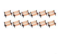 12pcs Model Train Set HO Scale Plastic Seats 12pcs Model Train | OO gauge ready, street scene enhancement, for durable material, realistic orange finish, layout accessory