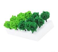 12pcs Model Trees 3cm-6.5cm Miniature Diorama Tree for HO Scale Train Railways Scenery Architecture Layouts Green Plastic