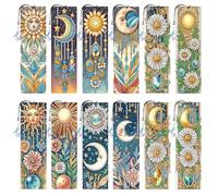 12Pcs Moon DIY Bookmark with Crystal Pendant for Book Decor