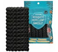 12PCS Mosquito Repellent Bracelet Jsdoin Insect Repellent Adjustable Leather Natural Insect Mosquito Bands Protection Insects up to 250 Hours Camping Accessories for Adults, Kids & Babies (Black)