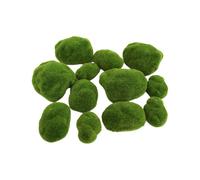 12pcs Moss Rocks Artificial Green Stone Decoration Fake Lifelike Plant Simulation Ornament Party Window Display